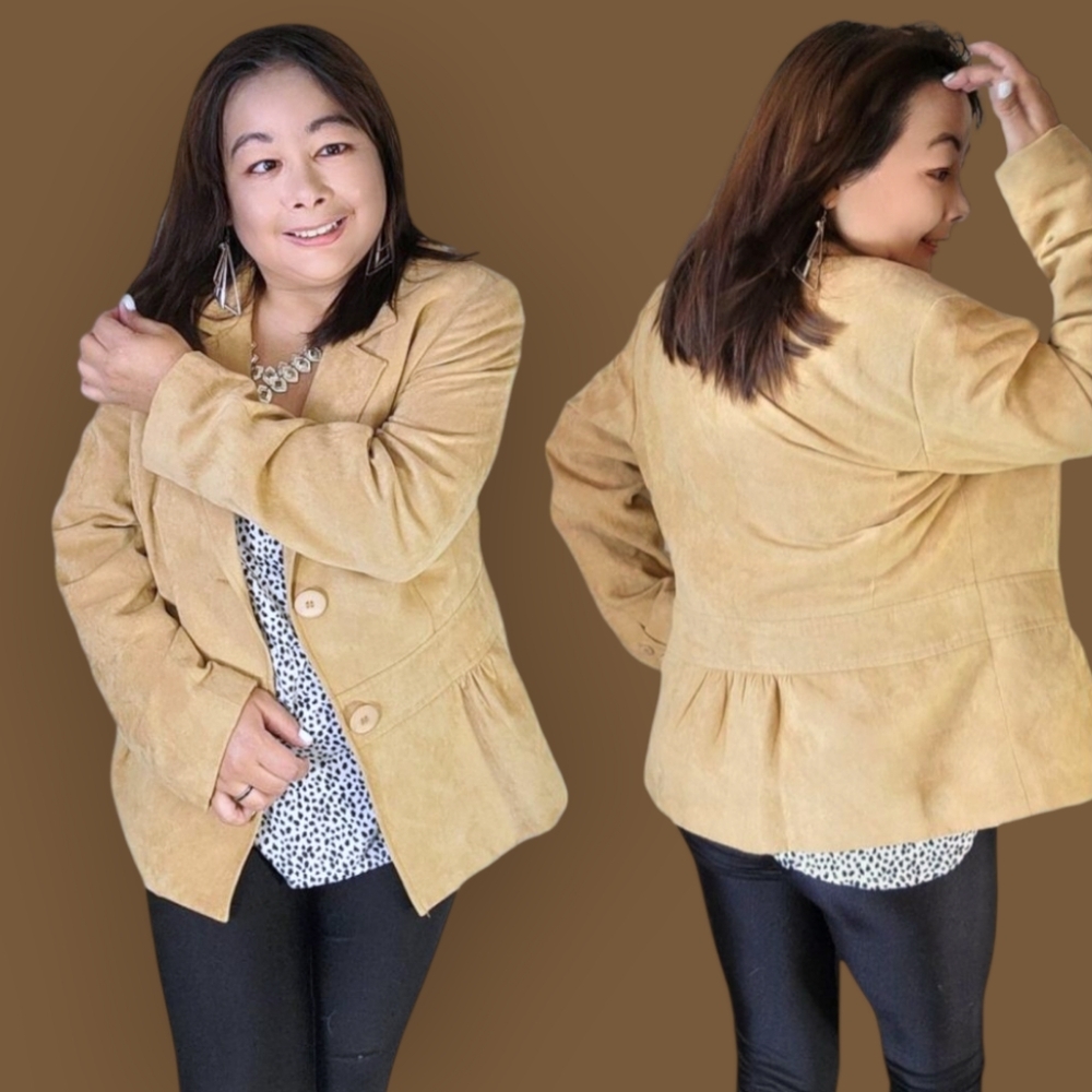 JESSICA WOMENS TAN COLOR SIZE 12 BLAZZER JACKET